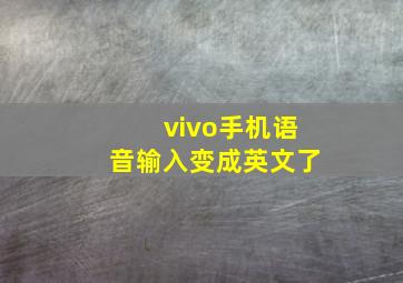 vivo手机语音输入变成英文了