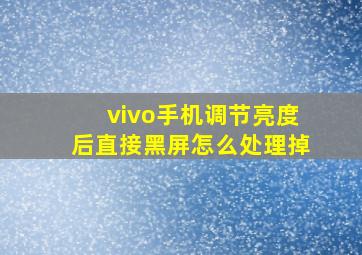 vivo手机调节亮度后直接黑屏怎么处理掉