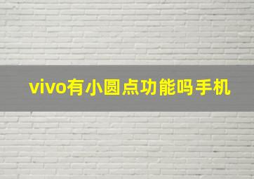 vivo有小圆点功能吗手机