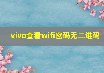 vivo查看wifi密码无二维码