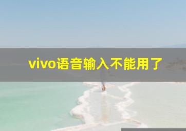 vivo语音输入不能用了