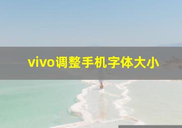 vivo调整手机字体大小