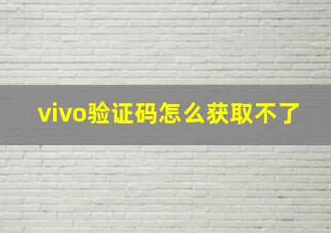 vivo验证码怎么获取不了