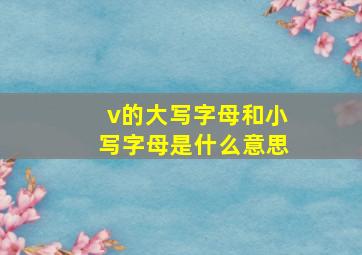 v的大写字母和小写字母是什么意思