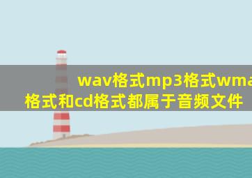 wav格式mp3格式wma格式和cd格式都属于音频文件