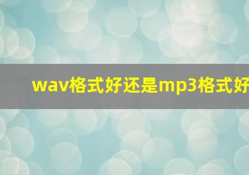 wav格式好还是mp3格式好