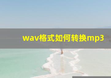 wav格式如何转换mp3