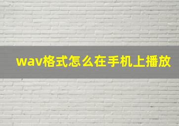 wav格式怎么在手机上播放