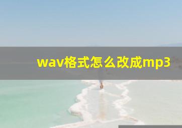 wav格式怎么改成mp3