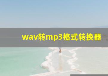 wav转mp3格式转换器