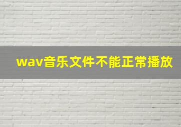 wav音乐文件不能正常播放