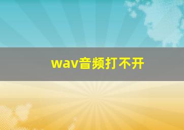 wav音频打不开