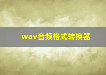 wav音频格式转换器