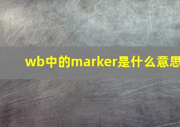 wb中的marker是什么意思