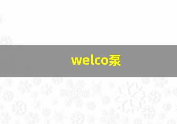 welco泵