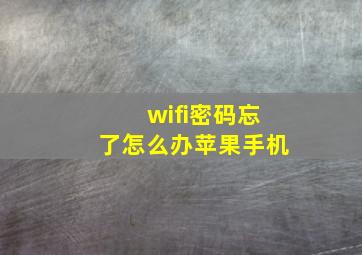 wifi密码忘了怎么办苹果手机