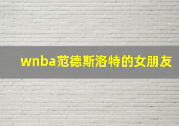 wnba范德斯洛特的女朋友