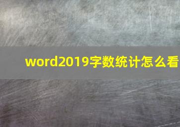 word2019字数统计怎么看