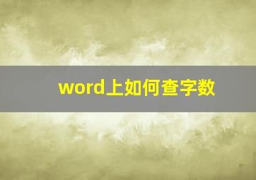 word上如何查字数