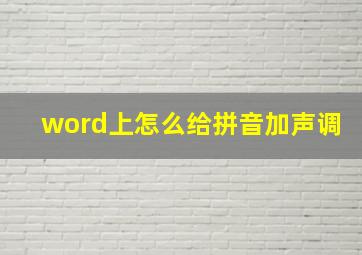 word上怎么给拼音加声调