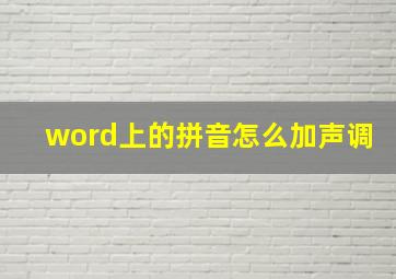 word上的拼音怎么加声调