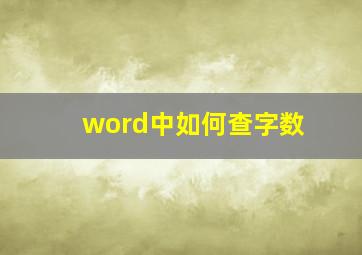 word中如何查字数