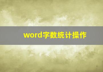 word字数统计操作