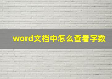 word文档中怎么查看字数