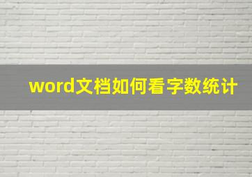 word文档如何看字数统计