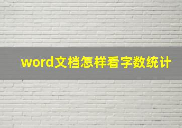 word文档怎样看字数统计