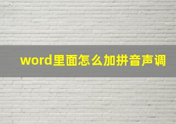 word里面怎么加拼音声调