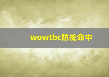 wowtbc防战命中