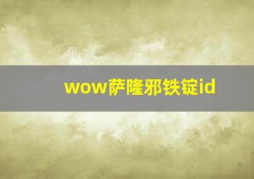 wow萨隆邪铁锭id