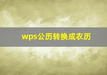 wps公历转换成农历