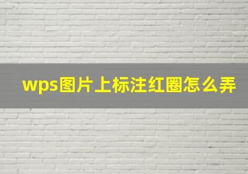 wps图片上标注红圈怎么弄