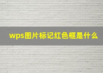 wps图片标记红色框是什么