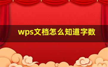 wps文档怎么知道字数