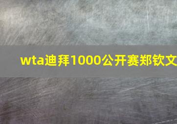 wta迪拜1000公开赛郑钦文