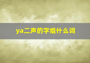 ya二声的字组什么词