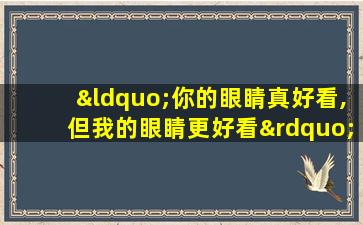 “你的眼睛真好看,但我的眼睛更好看”