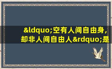 “空有人间自由身,却非人间自由人”是什么意思