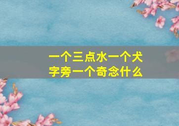 一个三点水一个犬字旁一个奇念什么