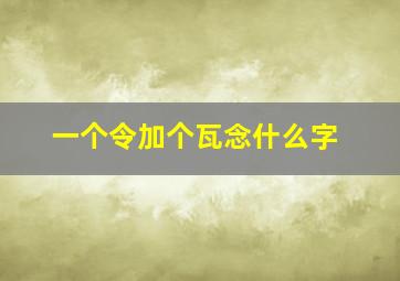 一个令加个瓦念什么字