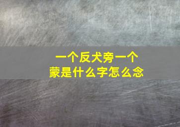 一个反犬旁一个蒙是什么字怎么念