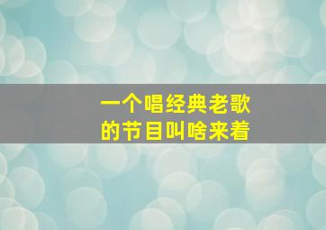 一个唱经典老歌的节目叫啥来着