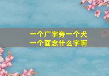 一个广字旁一个犬一个面念什么字啊