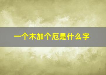 一个木加个厄是什么字