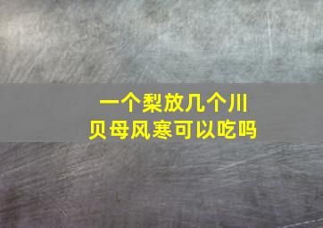 一个梨放几个川贝母风寒可以吃吗