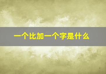 一个比加一个字是什么