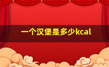 一个汉堡是多少kcal